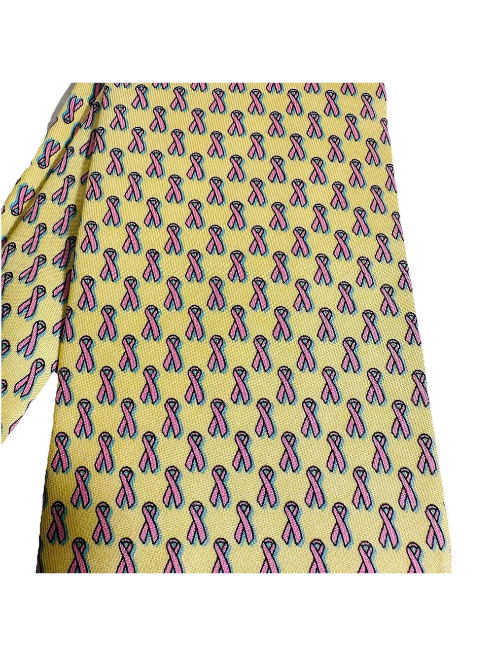 Vineyard Vines Yellow Cancer Awareness Ribbon Neck Tie 100% Silk Made In The USA